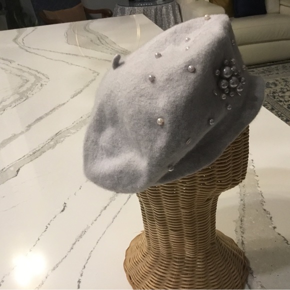 Grey French New Hat with Pearls - Picture 6 of 10